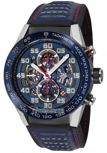 Horlogeband Tag Heuer CAR2A1N / FT6100 / BT6133 Leder Blauw 22mm